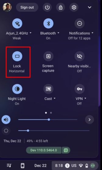 టచ్స్క్రీన్ Chromebook (టాబ్లెట్ మోడ్)లో స్క్రీన్ను తిప్పండి